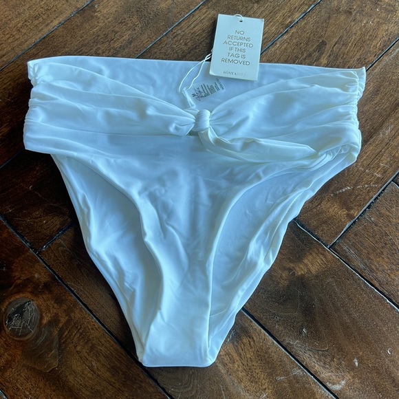 Designer Sonya Swim women’s size medium knotted front bow high waisted bikini - Picture 5 of 10